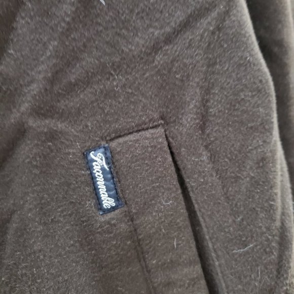 VINTAGE Faconnable Men Jacket Large Brown 100% Wool Button Up Pockets READ - Picture 4 of 11